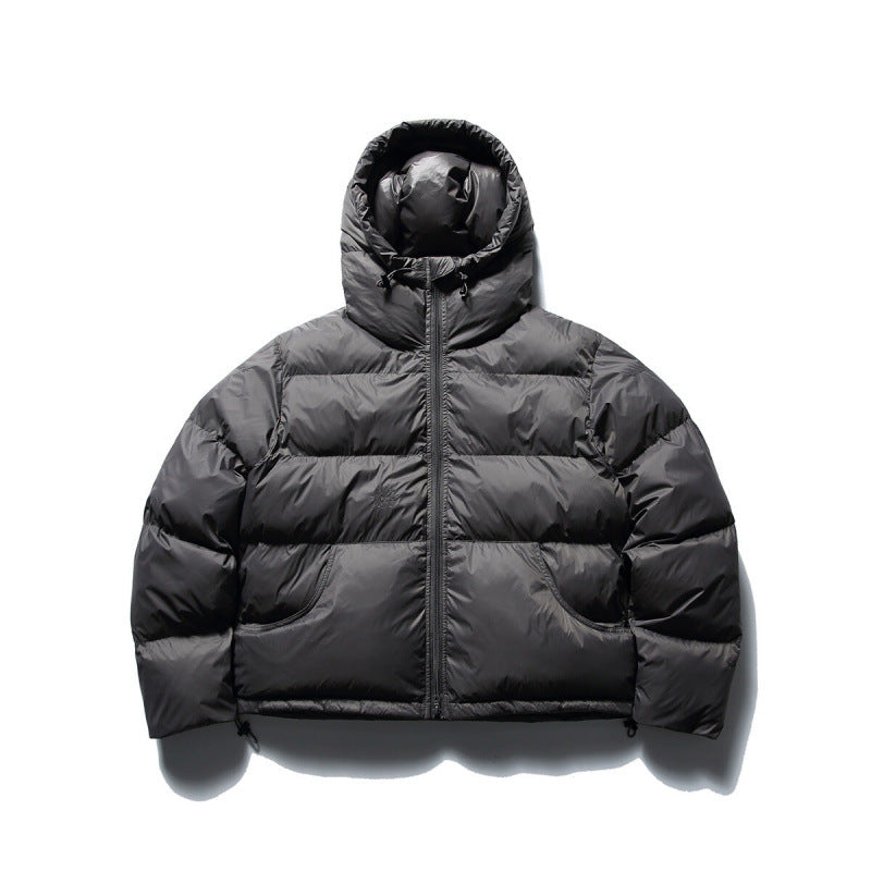 Unisex Short Boxy Puffer Jacket with Volume Hood, Water-Repellent Shell and Thermal Down Filling Fashion Glam