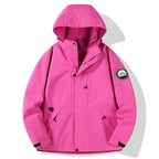 Women's waterproof hardshell outdoor jacket with hood and multifunction pockets Fashion Glam