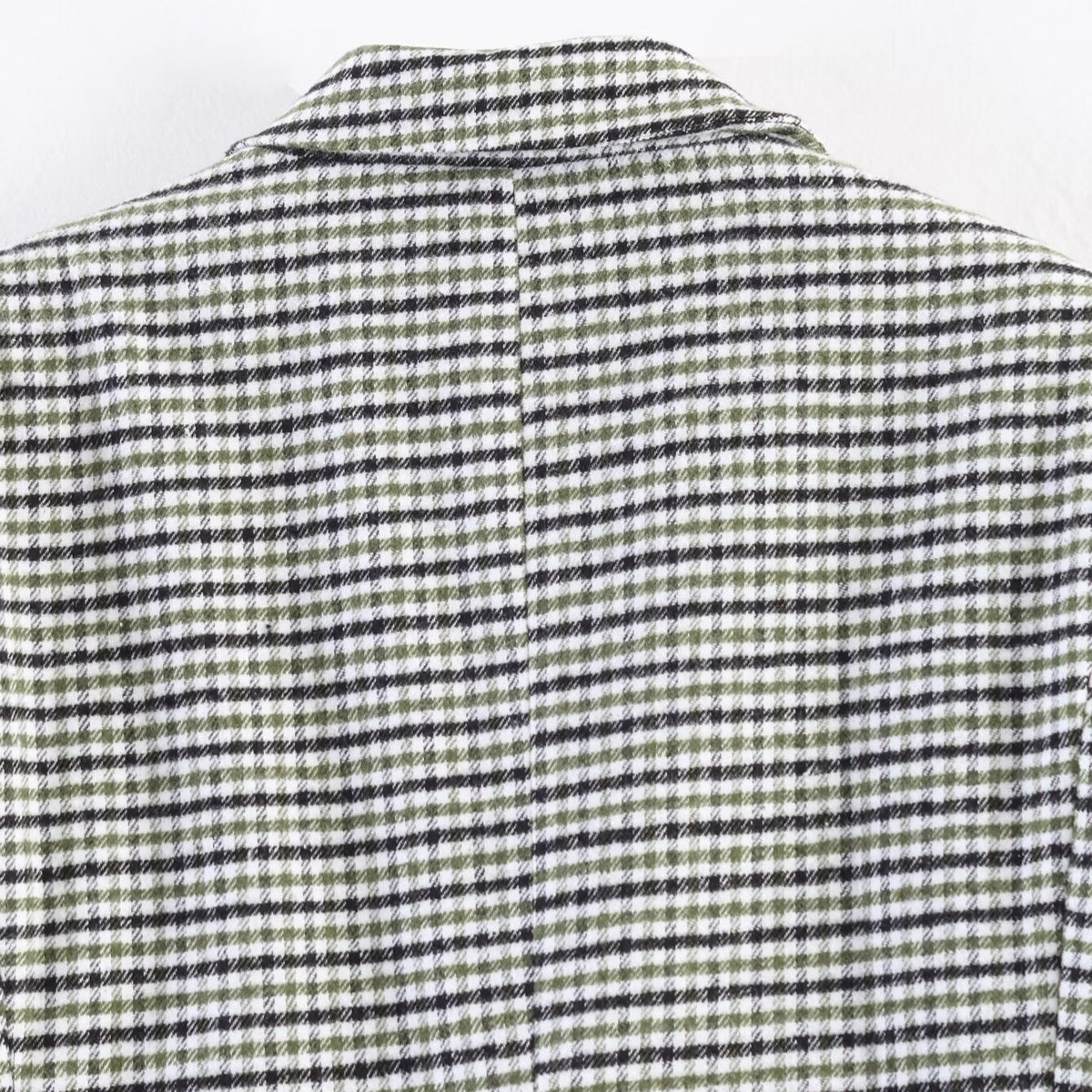 Women's double-breasted glencheck blazer with extended back and tailored silhouette Fashion Glam