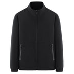 Men's minimalist technical all-weather softshell jacket with stand-up collar and water-repellent zippers Fashion Glam