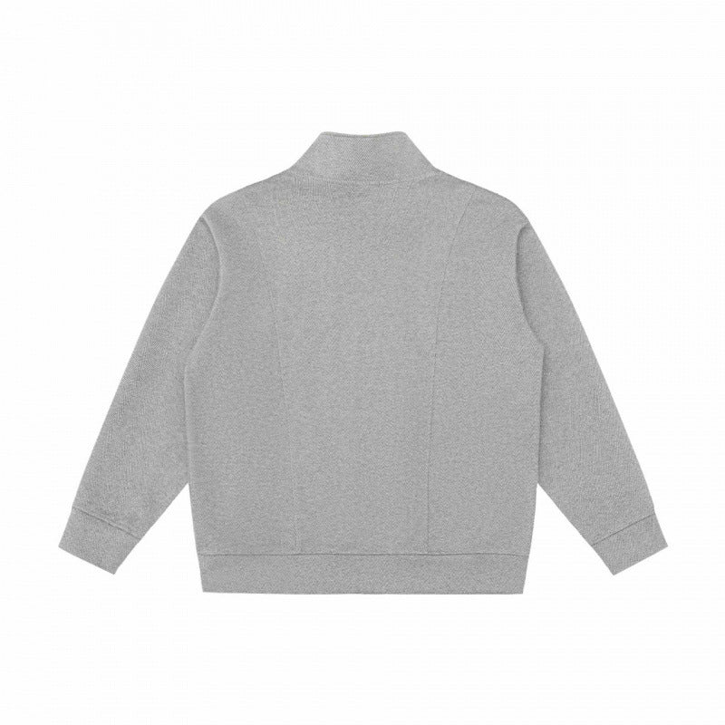 Unisex Boxy-Fleece-Zip Jacket with Stand-Up Collar and Inseam Pockets Fashion Glam