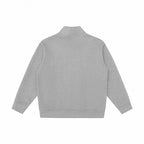 Unisex Boxy-Fleece-Zip Jacket with Stand-Up Collar and Inseam Pockets Fashion Glam