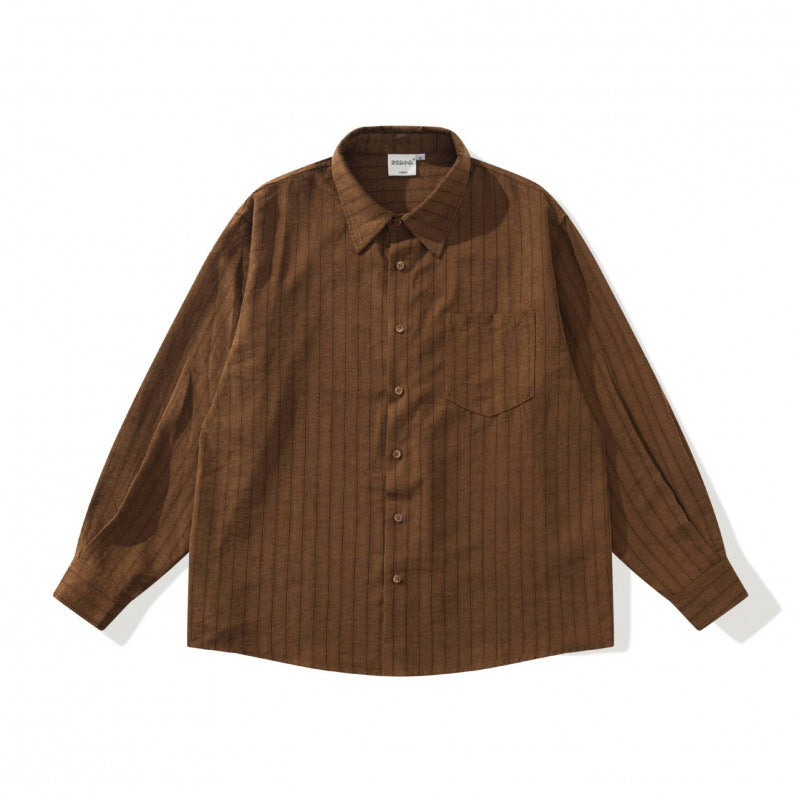 Unisex Oversized Striped Shirt in Relaxed Fit with Chest Pocket Fashion Glam