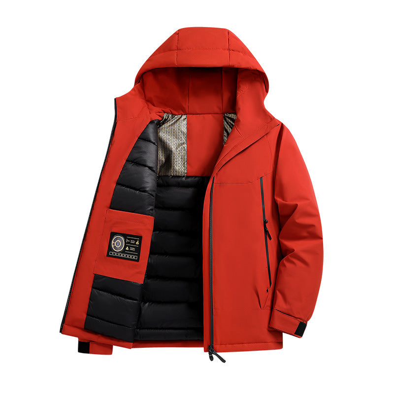 Men's Insulated Softshell Parka with Technical Hood, Windproof Outer Shell and Inner Pockets Fashion Glam