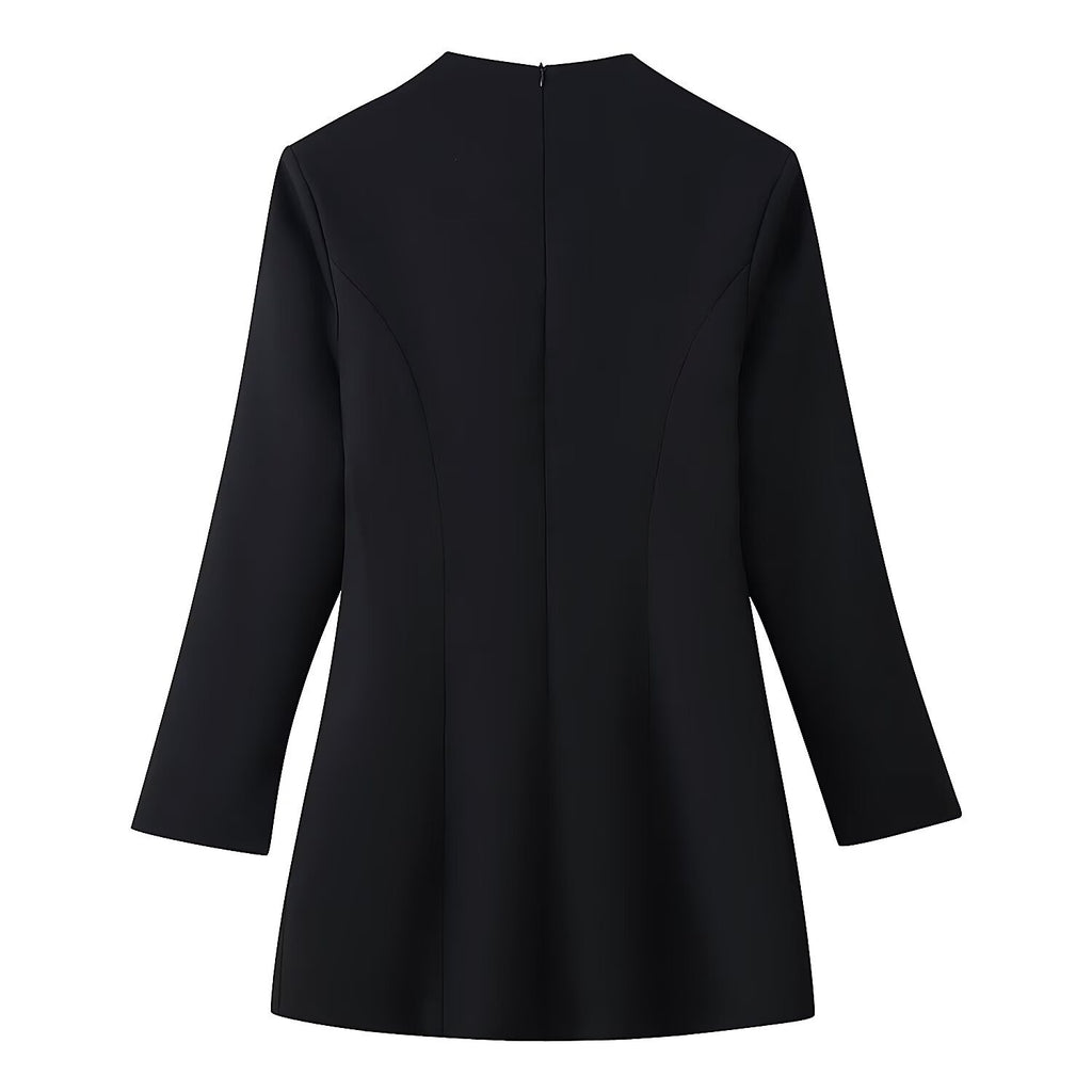 Women’s Longline Tunic with Central Keyhole and Decorative Buttons Fashion Glam