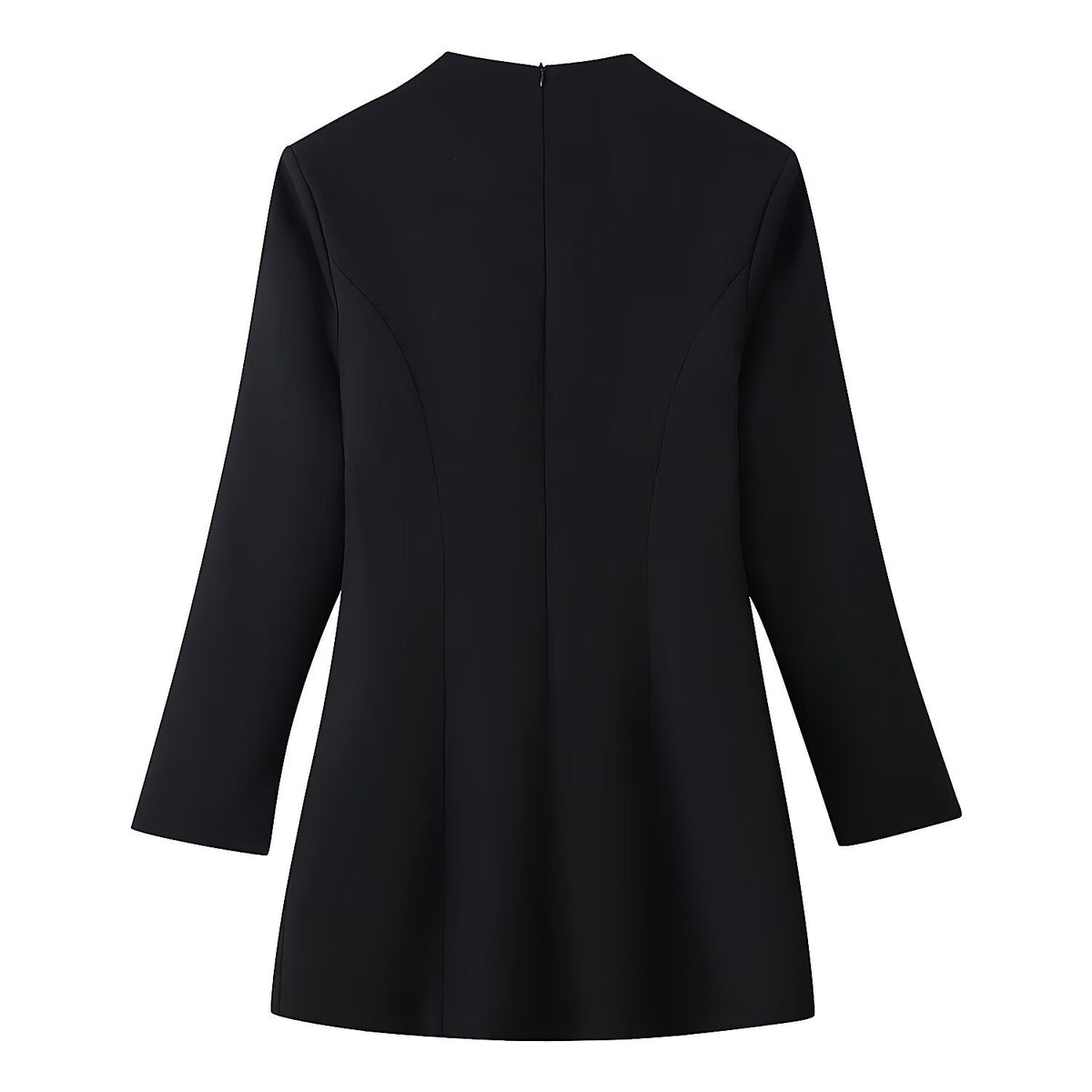 Women’s Longline Tunic with Central Keyhole and Decorative Buttons Fashion Glam