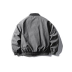 Men's Boxy Canvas Blouson with Cord Collar, Hidden Zipper and Elastic Hem Fashion Glam