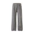 Women High-waisted wide checkered Culotte pants with crease Fashion Glam
