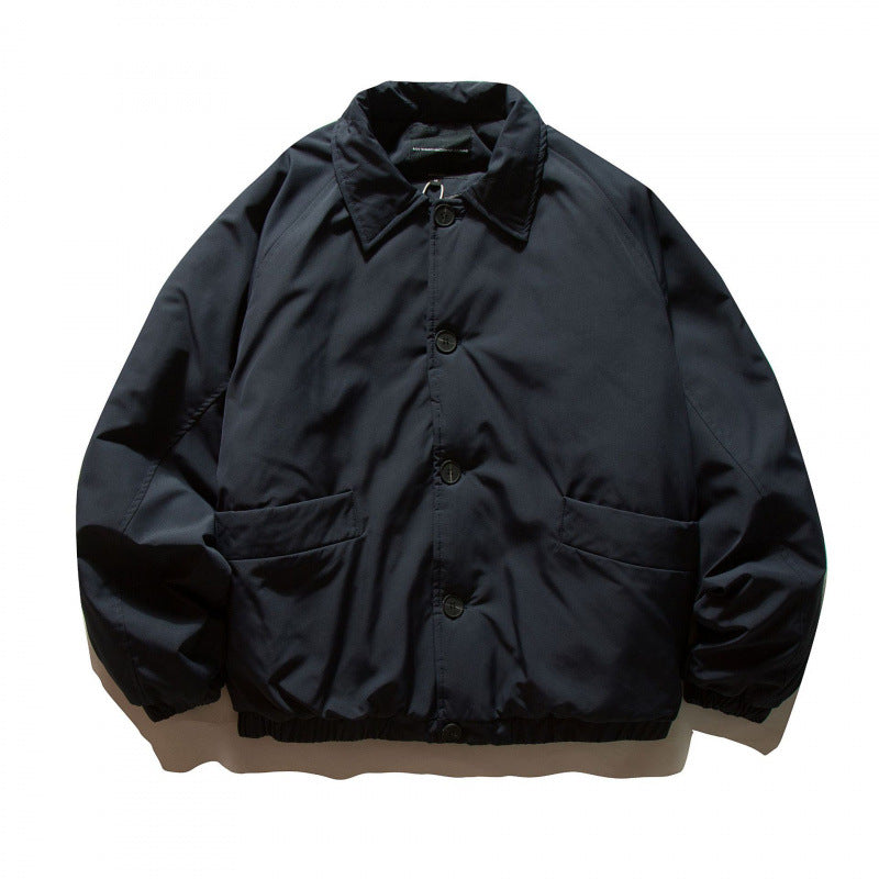 Unisex Boxy-Light Wind Jacket with Shirt Collar, Elastic Hem and Minimalist Shell Fashion Glam