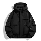 Men's Water-Repellent Utility Outdoor Jacket with Hood, Multiple Pockets and Windproof Membrane Fashion Glam
