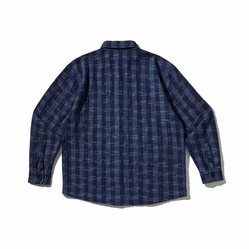 Unisex Boxy Overshirt Jacket made of lightweight cotton blend with check pattern and chest flap pocket Fashion Glam