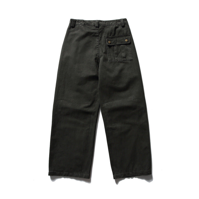 Men's Loose Utility Cargo Pants in Workwear Style with Knee Inserts and Patch Pockets Fashion Glam