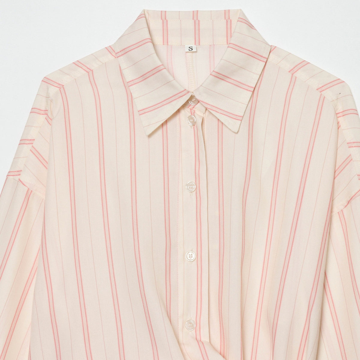 Women's Striped Shirt Blouse with Waist Knot Detail Fashion Glam