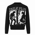 Unisex Graphic Knit Sweater with Ribbon Intarsia, Crew Neck and Ribbed Hem Fashion Glam