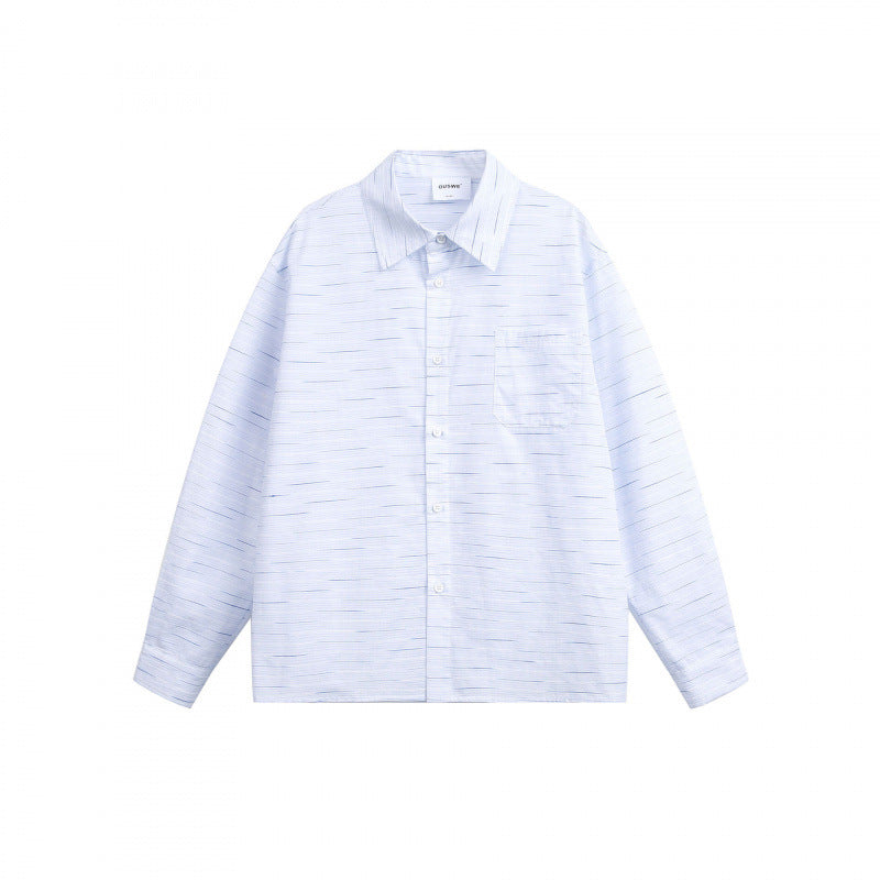 Unisex Loose Overshirt Shirt made of cotton blend with chest pocket and continuous button placket Fashion Glam