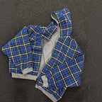 Men's padded hoodie with checked lining and full zip Fashion Glam