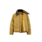 Women's cropped padded bomber jacket with teddy collar and flap pockets Fashion Glam