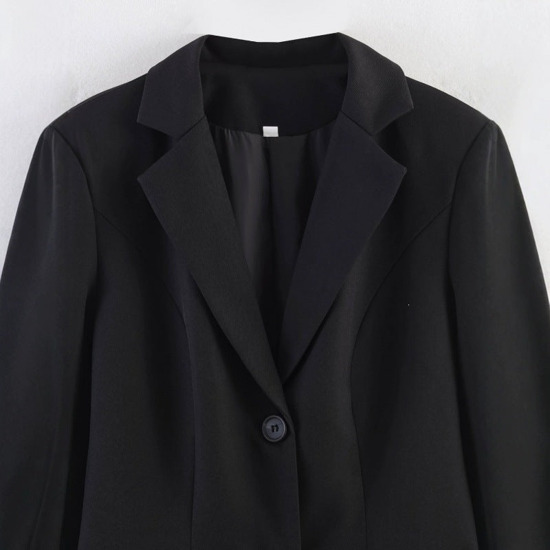 Women tailored blazer with lace trim and flared hem Fashion Glam