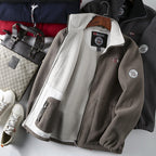 Men's fleece jacket with stand-up collar, full-length zipper, and teddy inner lining Fashion Glam