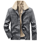 Men's suede jacket with Sherpa lining, teddy inner lining and snap button closure Fashion Glam