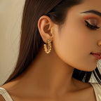 Women Hanging Earrings with Elegant Wave Design Fashion Glam