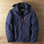 Men's Breathable Water-Repellent Outdoor Jacket with Hood and Zipper Fashion Glam