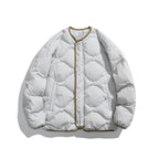 Unisex Kastig padded short jacket with circular quilting, round neckline and contrast piping Fashion Glam