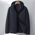 Men's Lightweight Softshell Hybrid Jacket with Hood, Breathable Mesh Lining and Hidden Zip Pockets Fashion Glam