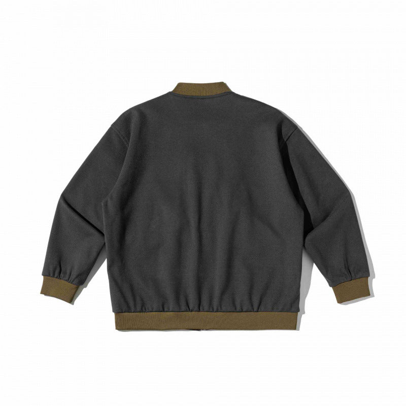 Unisex Oversize-Utilitarian Bomber Jacket with Flap Pockets, Vertical Zippers, and Ribbed Finishes Fashion Glam