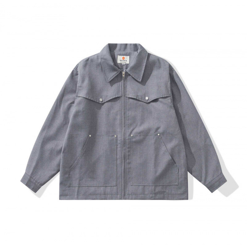 Unisex Kastige Worker-Overjacket made of canvas with full-length zipper, chest flap pocket and patch hand pockets Fashion Glam