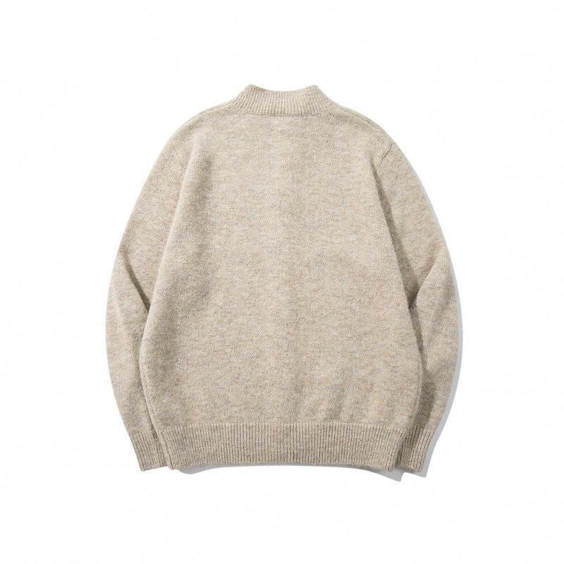 Unisex Boxy-Mohair-Mix-Cardigan with half-high collar and continuous button placket Fashion Glam