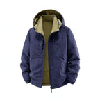 Men's thermo field jacket with fleece lining, hood and front pockets Fashion Glam