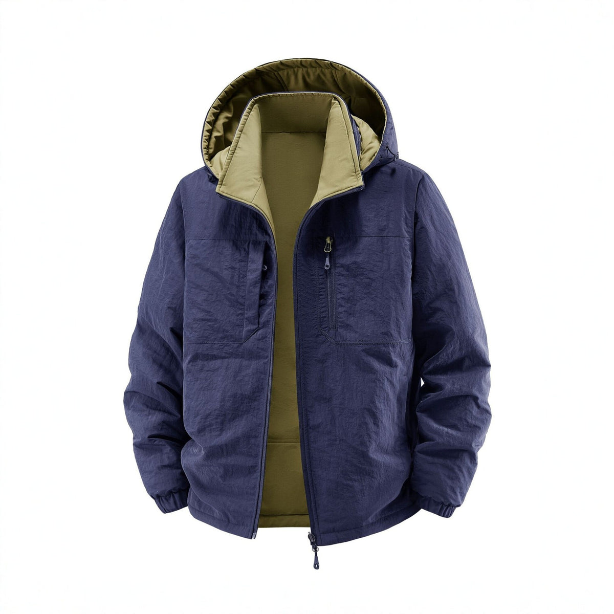 Men's thermo field jacket with fleece lining, hood and front pockets Fashion Glam