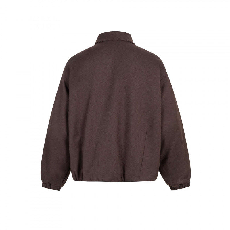 Unisex Boxy transitional blouse with shirt collar, two-way metal zipper and elastic cuffs Fashion Glam