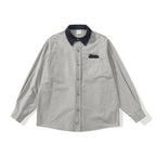 Men's Oversized Shirt Jacket with Cord Collar, Chest Pocket and Stud Detail Fashion Glam