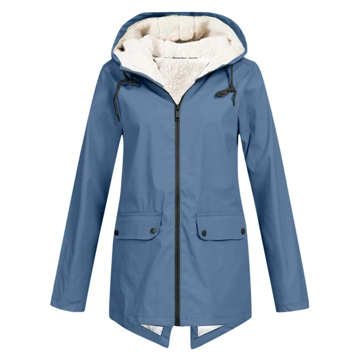 Women's waterproof and padded rain jacket with adjustable hood collar Fashion Glam