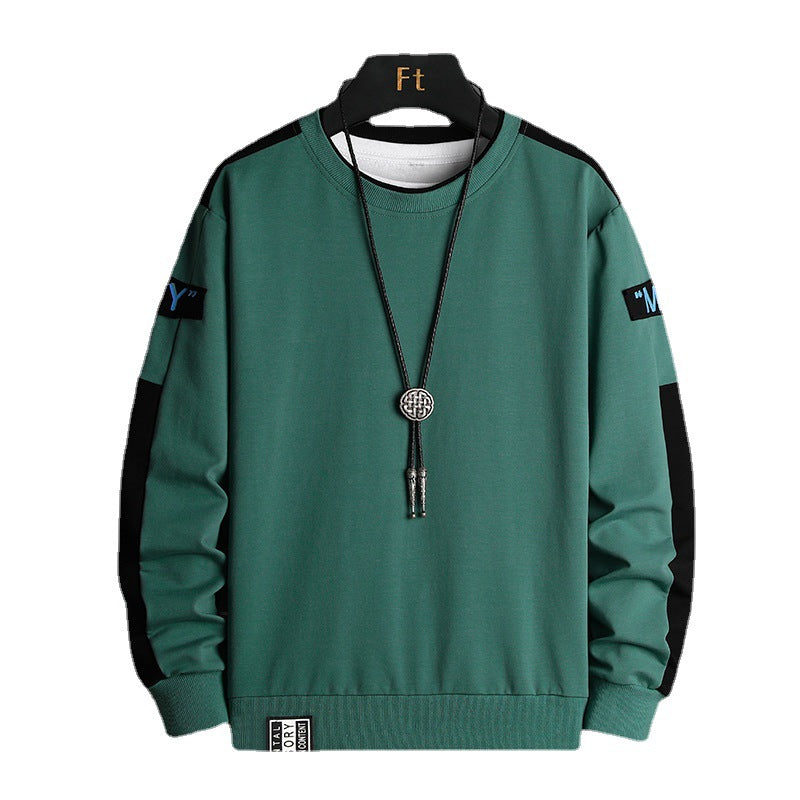 Men's Loose Sweatshirt in Urban Layer Look with Shoulder Panels and Ribbed Hem Fashion Glam