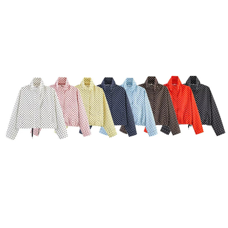 Ladies Short Points Utility Jacket with Stand-Up Collar and Drawstring Fashion Glam