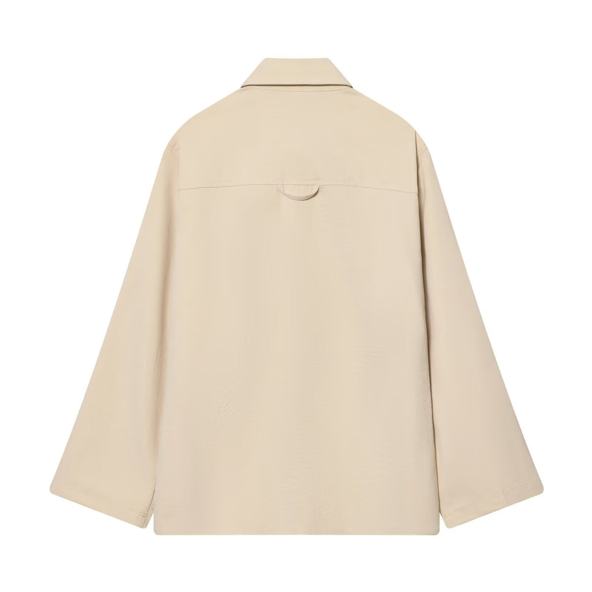 Women's Oversize Field Jacket in Boxy Cut with Four Flap Pockets and Concealed Snap Placket Fashion Glam