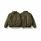 Men's lightly padded canvas field jacket with shirt collar, concealed seam detail appearance, and elastic waistband Fashion Glam