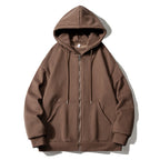 Men's hoodie zip-up jacket with full zip, oversized fit, and raglan sleeves Fashion Glam