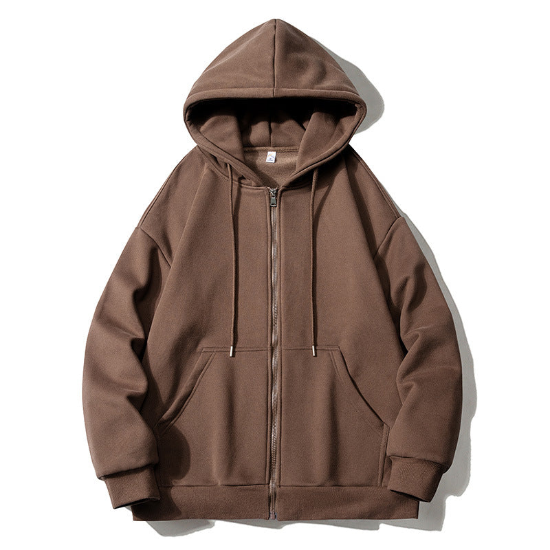 Men's hoodie zip-up jacket with full zip, oversized fit, and raglan sleeves Fashion Glam