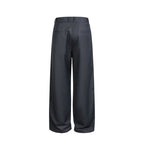 Women's Wide Cargo Pants with Checked Pattern Inserts and Decorative Button Plackets Fashion Glam