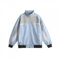 Unisex Lightweight Retro Track Jacket with Stand Collar, Contrasting Stripes and Ribbed Cuffs Fashion Glam
