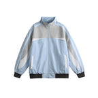 Unisex Lightweight Retro Track Jacket with Stand Collar, Contrasting Stripes and Ribbed Cuffs Fashion Glam