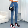 Ladies High-Waisted Sculpting Jeggings in Denim Look with Comfort Waistband Fashion Glam