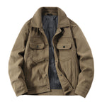 Men's textured corduroy overshirt with quilted lining and snap-button chest pockets Fashion Glam
