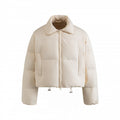 Women's cropped padded transitional jacket in a boxy cut with shirt collar and drawstring Fashion Glam