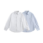 Men's loosely falling boxy shirt with fine pinstripes and chest pocket Fashion Glam