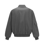 Unisex Oversize Bomber Jacket in Utility Style with Zipper, Flap Pockets and Ribbed Hem Fashion Glam